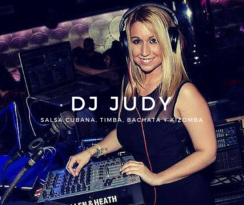 Dj Judy en una sesión de salsa cubana en barcelona